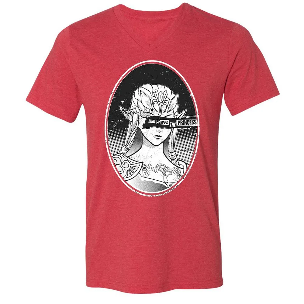 Unisex V-Neck T-Shirt - 6STSNA1M - Heather Red - 16