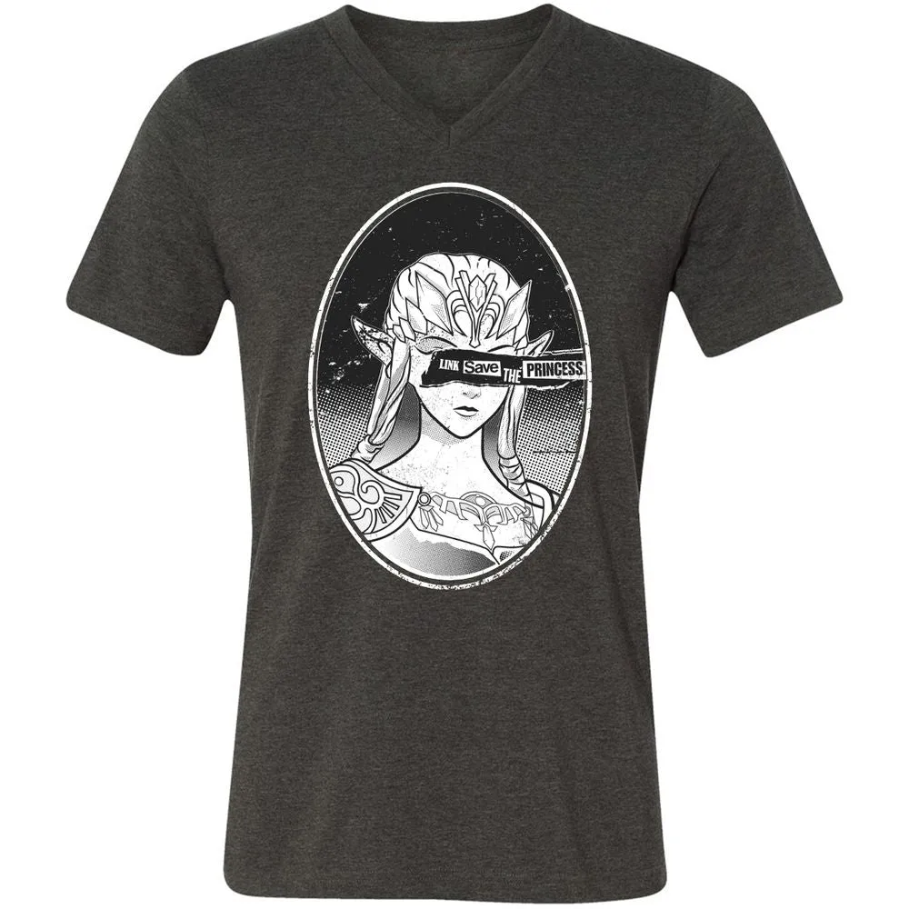 Unisex V-Neck T-Shirt - 6STSNA1M - Dark Grey Heather - 8