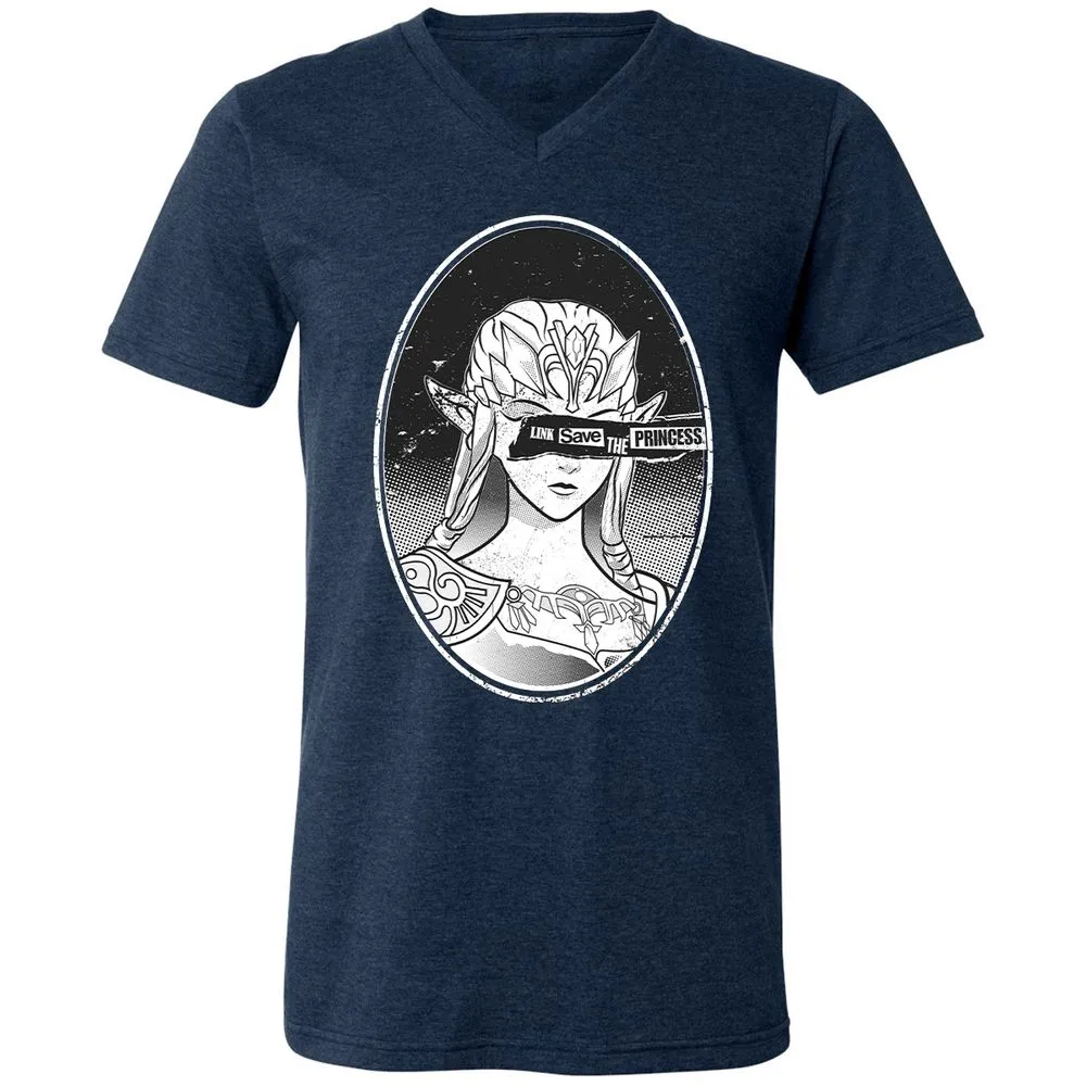 Unisex V-Neck T-Shirt - 6STSNA1M - Heather Navy - 15