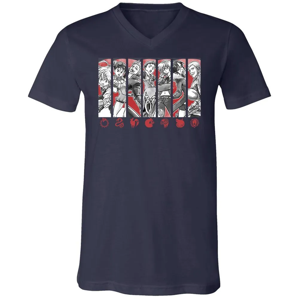 Unisex V-Neck T-Shirt - 5TF86N33 - Navy - 2
