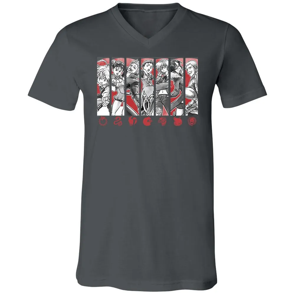 Unisex V-Neck T-Shirt - 5TF86N33 - Asphalt - 12