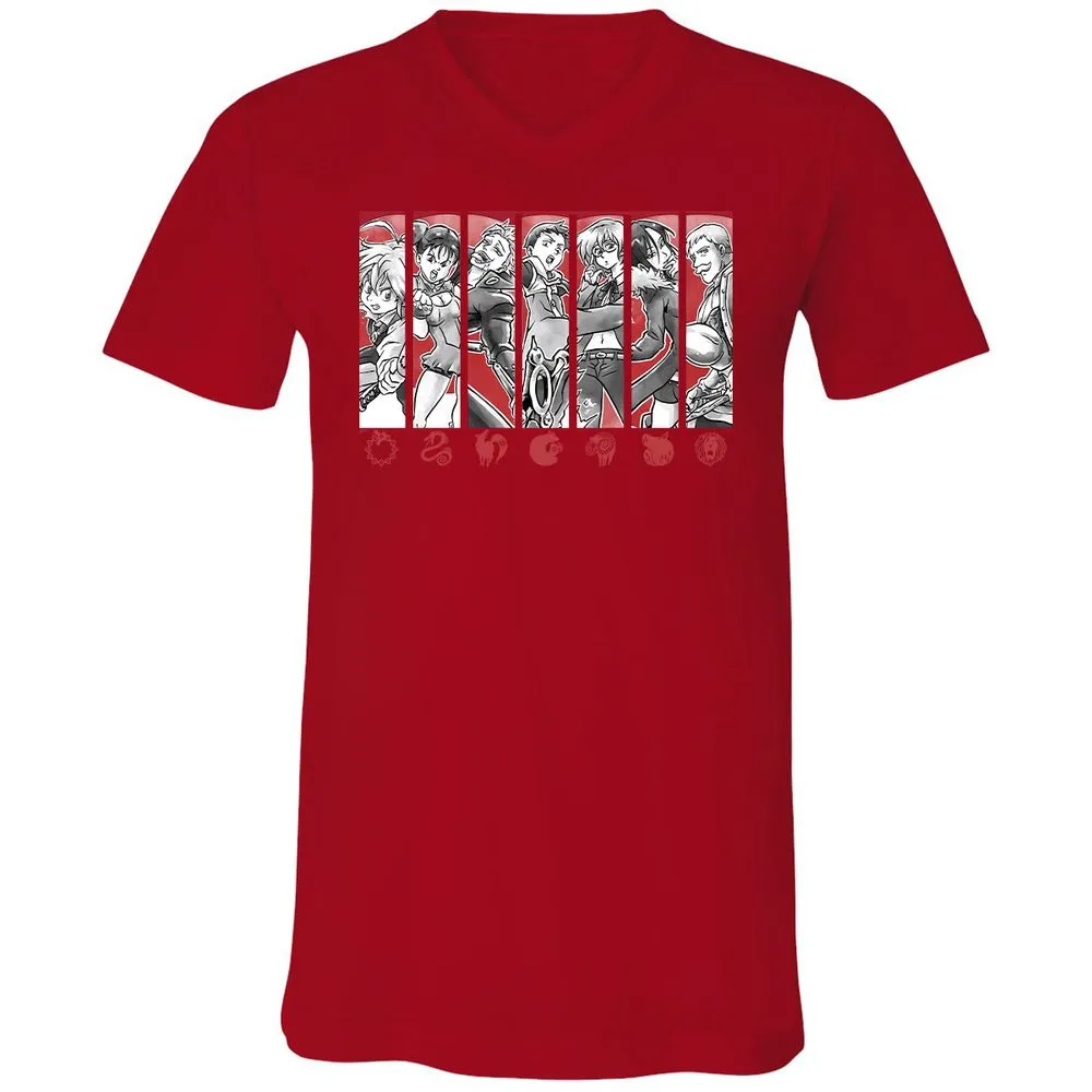 Unisex V-Neck T-Shirt - 5TF86N33 - Red - 3