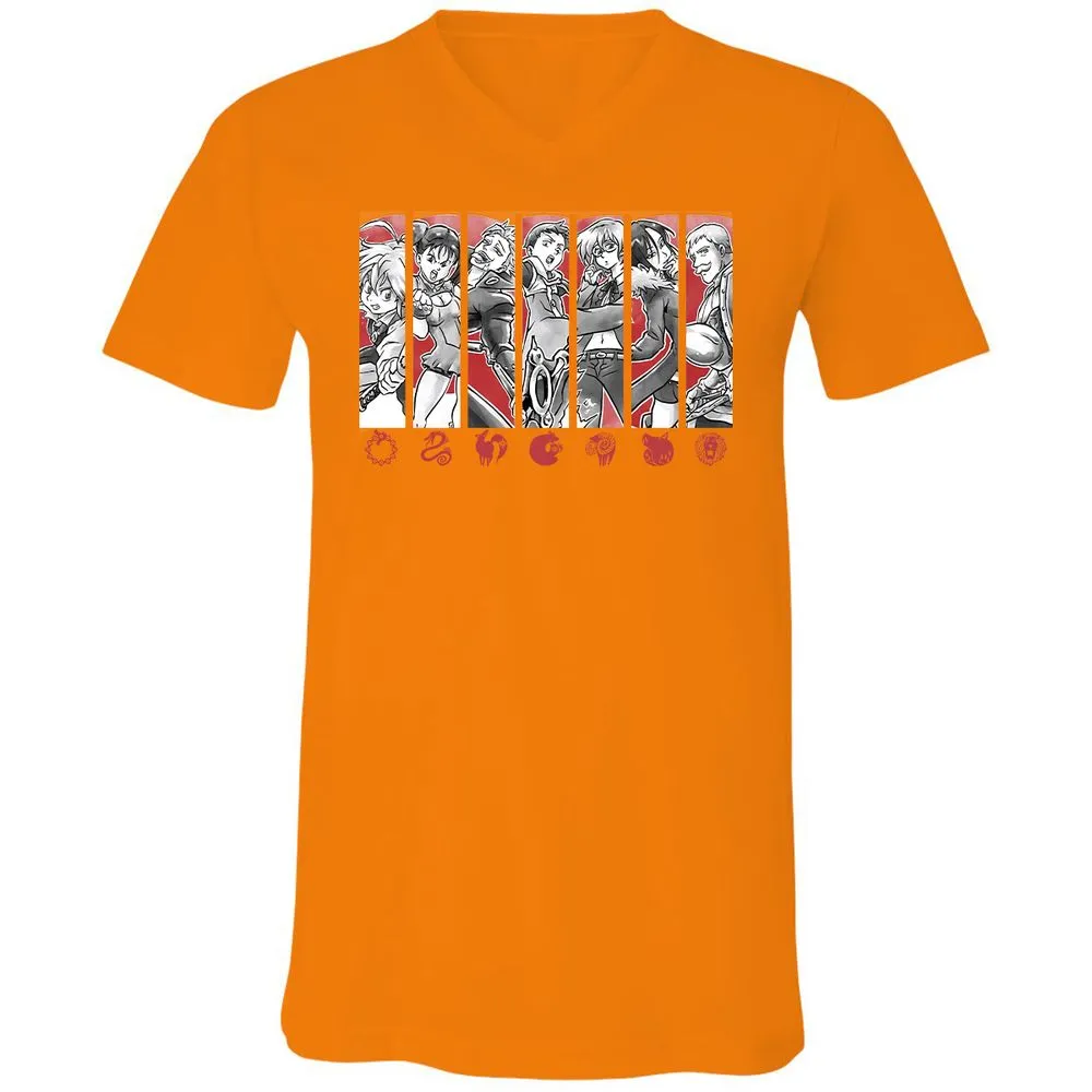 Unisex V-Neck T-Shirt - 5TF86N33 - Orange - 11