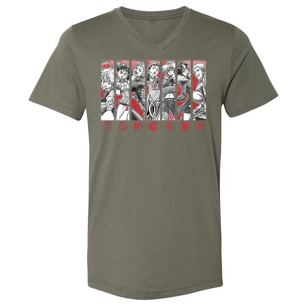 Unisex V-Neck T-Shirt - 5TF86N33 - Military Green - 10