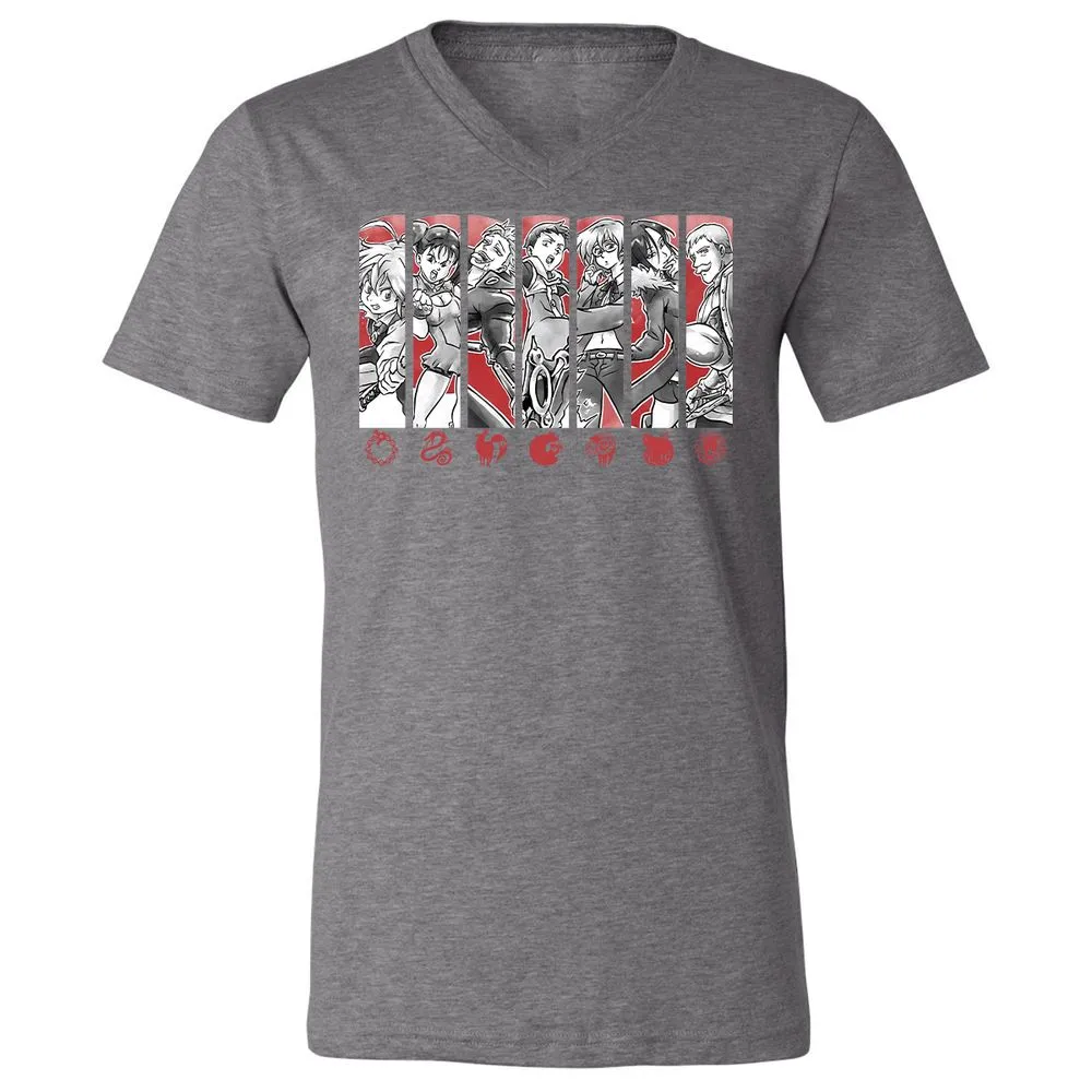 Unisex V-Neck T-Shirt - 5TF86N33 - Deep Heather - 13