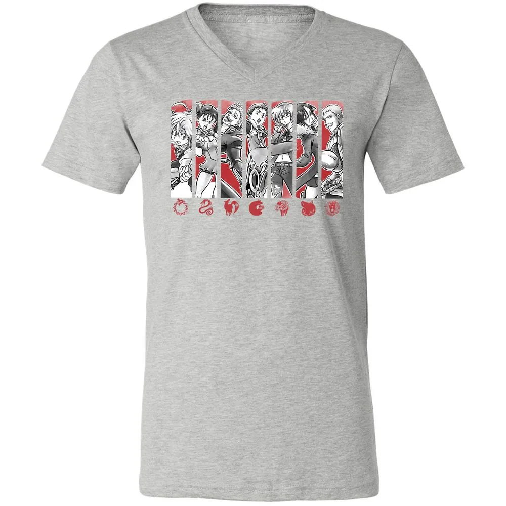Unisex V-Neck T-Shirt - 5TF86N33 - Athletic Heather - 7