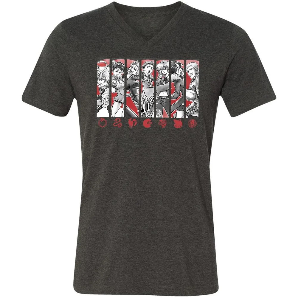 Unisex V-Neck T-Shirt - 5TF86N33 - Dark Grey Heather - 8