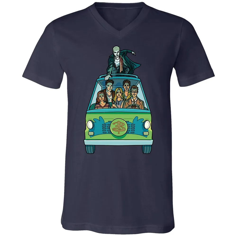 Unisex V-Neck T-Shirt - GWBPYJCQ - Navy - 2