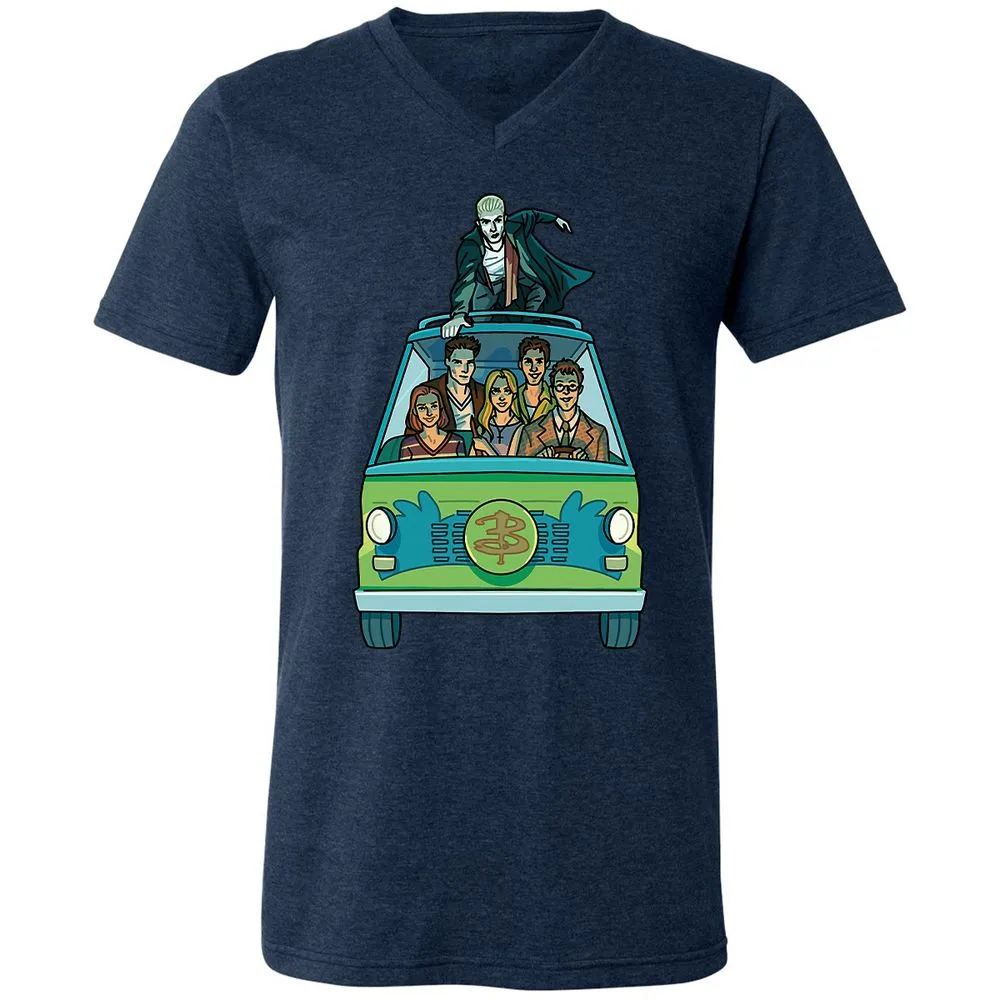 Unisex V-Neck T-Shirt - GWBPYJCQ - Heather Navy - 15