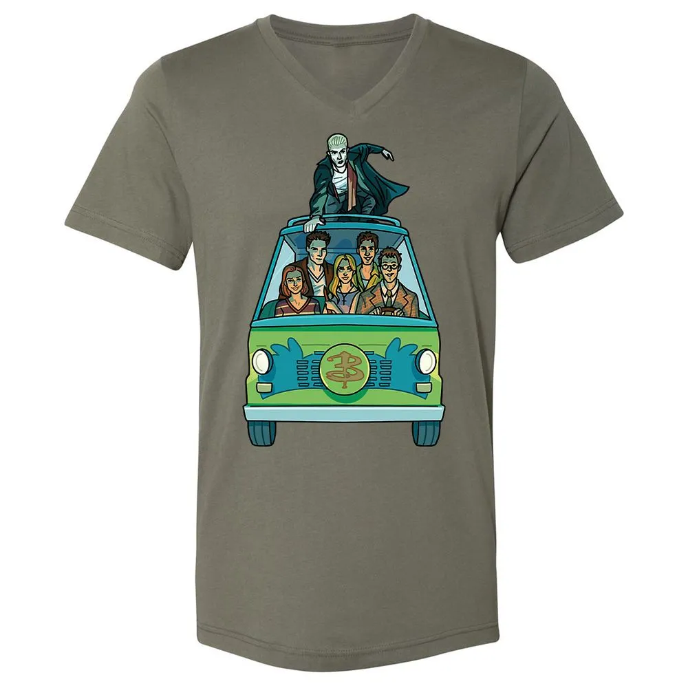 Unisex V-Neck T-Shirt - GWBPYJCQ - Military Green - 10