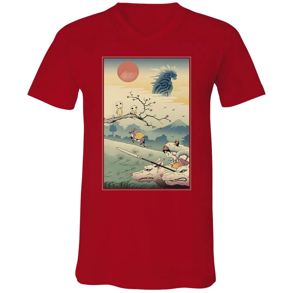 Unisex V-Neck T-Shirt - T5GTQ457 - Red - 3