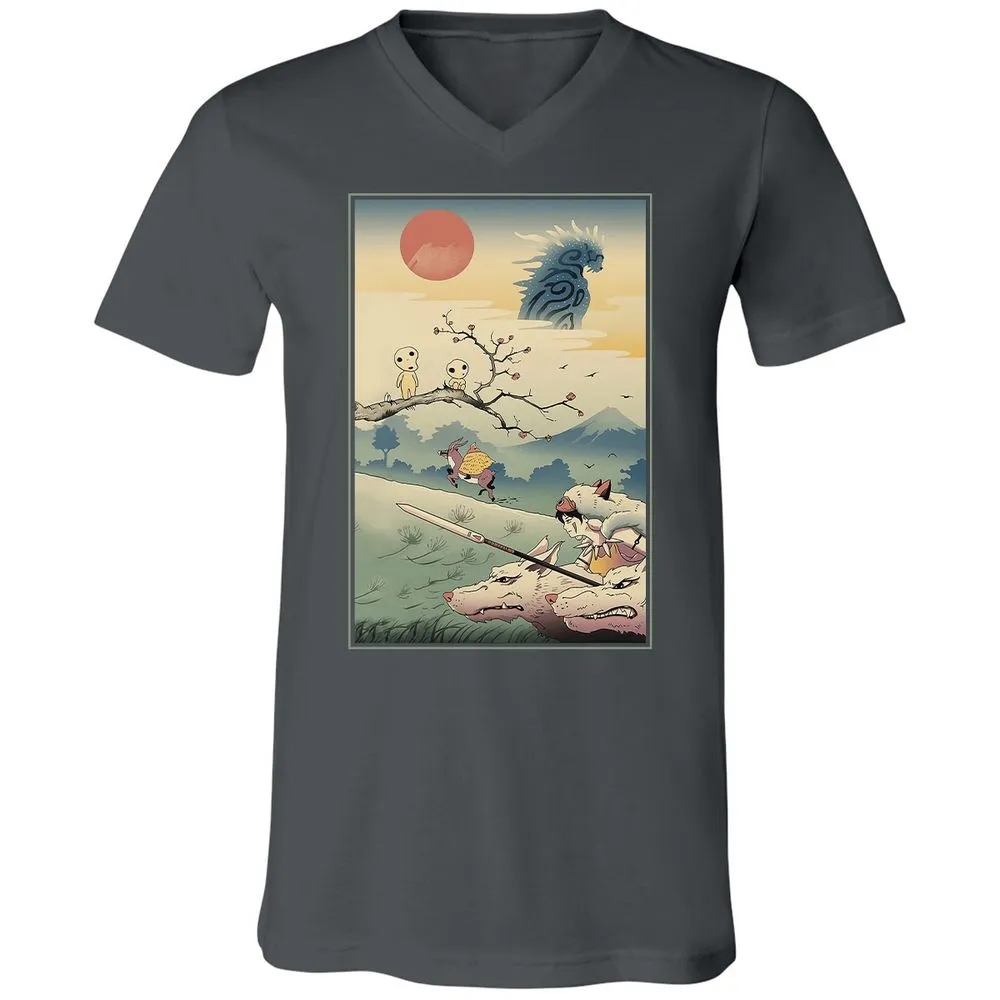 Unisex V-Neck T-Shirt - T5GTQ457 - Asphalt - 12