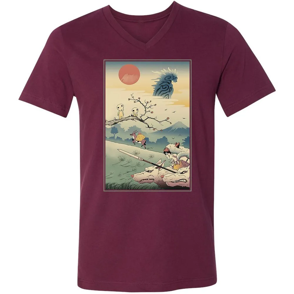 Unisex V-Neck T-Shirt - T5GTQ457 - Maroon - 6