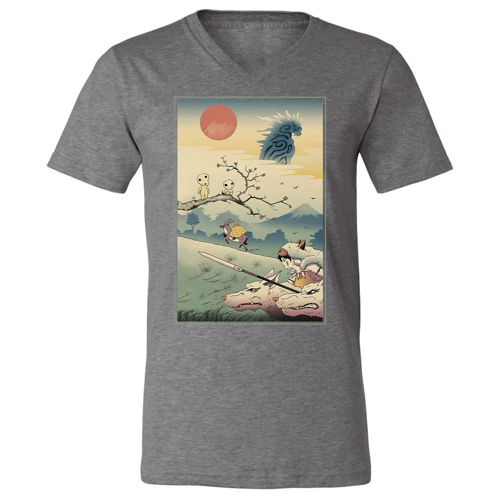 Unisex V-Neck T-Shirt - T5GTQ457 - Deep Heather - 13