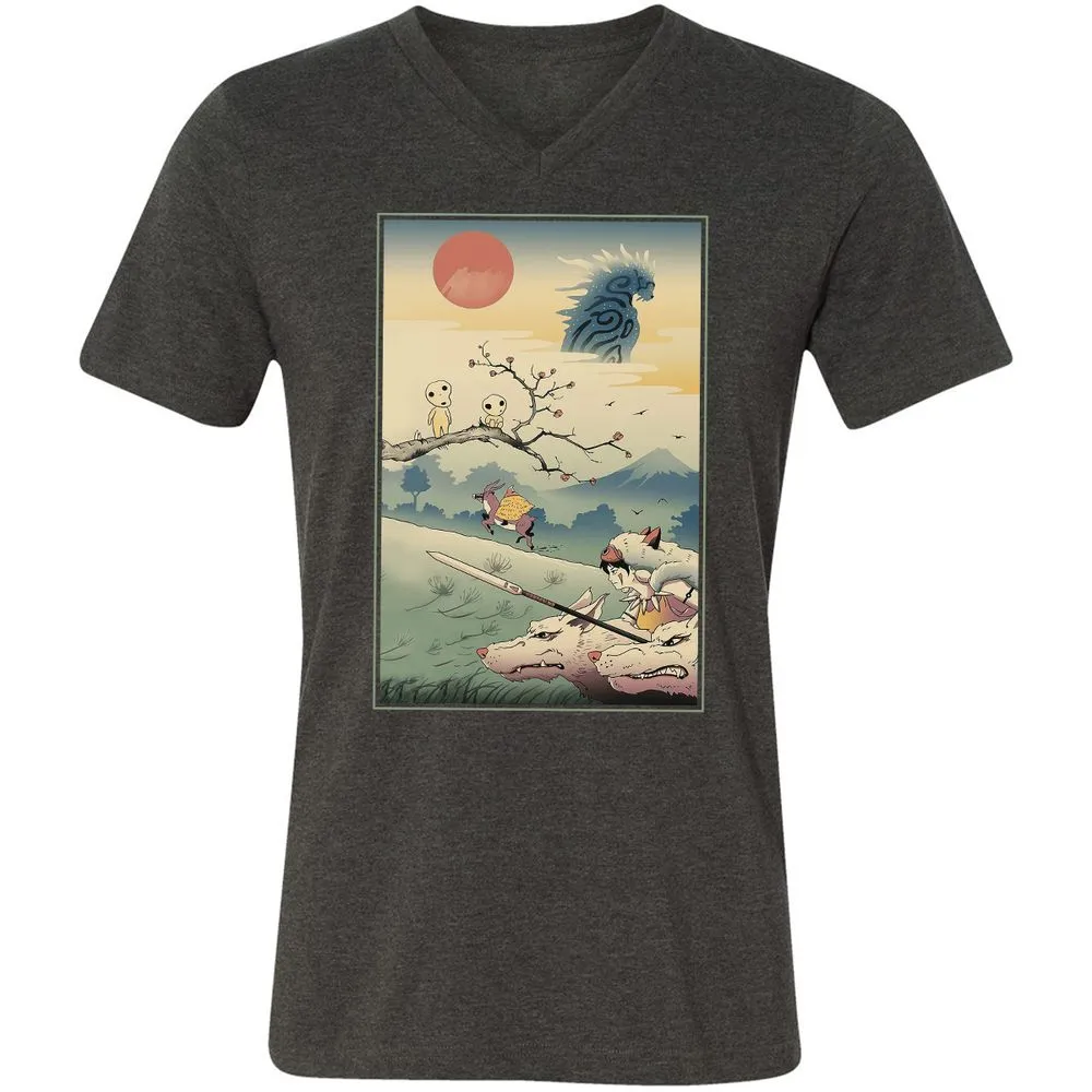 Unisex V-Neck T-Shirt - T5GTQ457 - Dark Grey Heather - 8