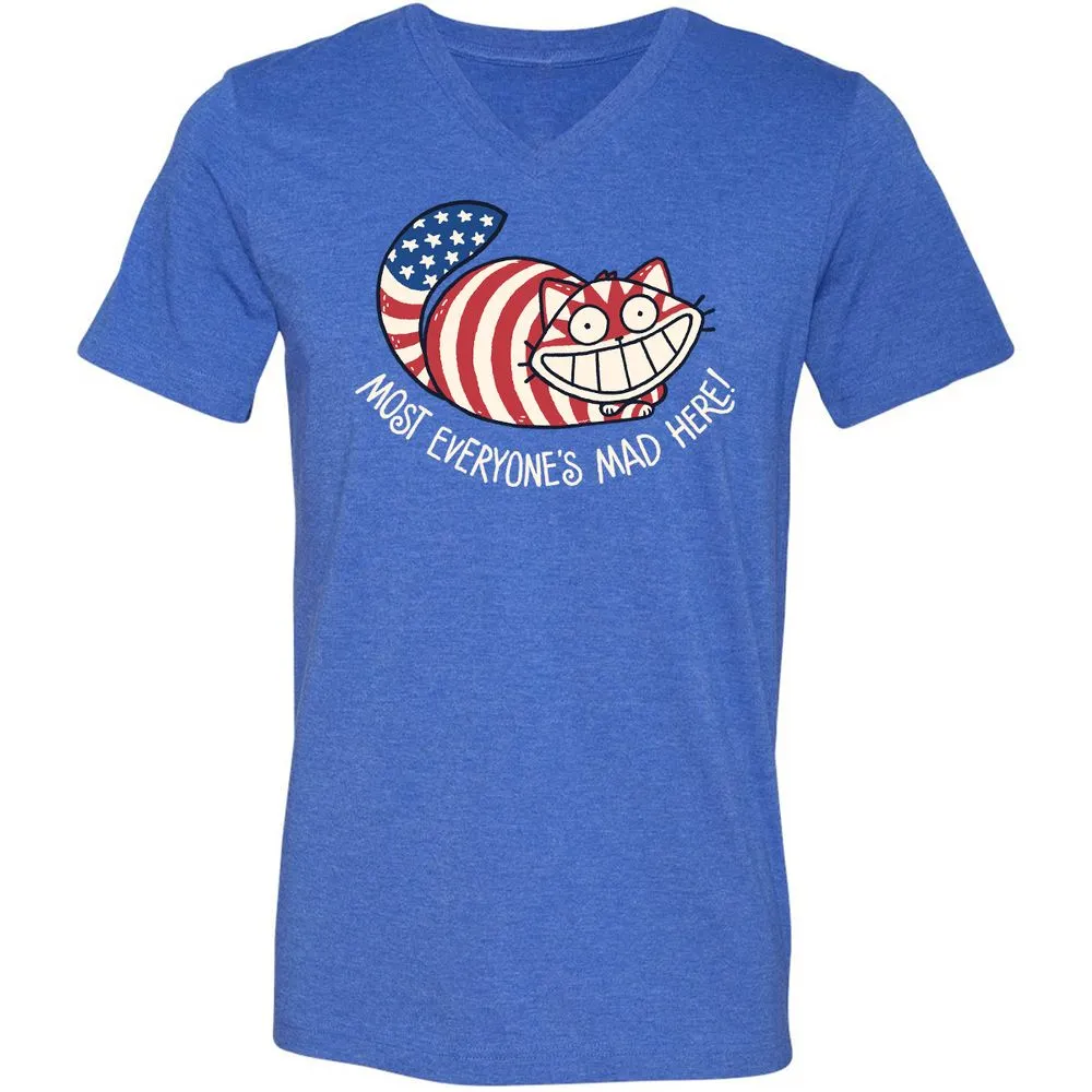 Unisex V-Neck T-Shirt - CPRE4MLA - Heather True Royal - 14