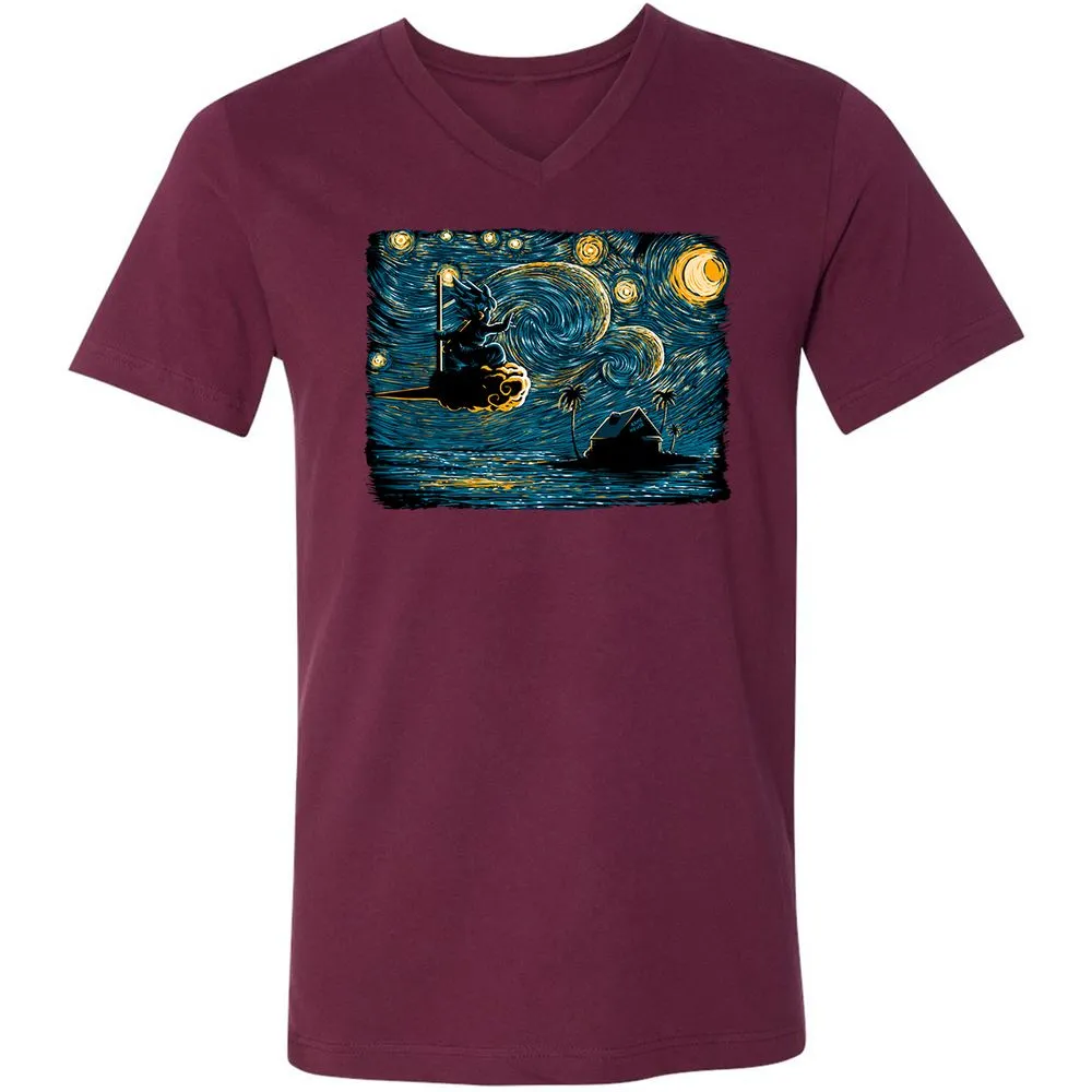 Unisex V-Neck T-Shirt - GSEEQPRU - Maroon - 6