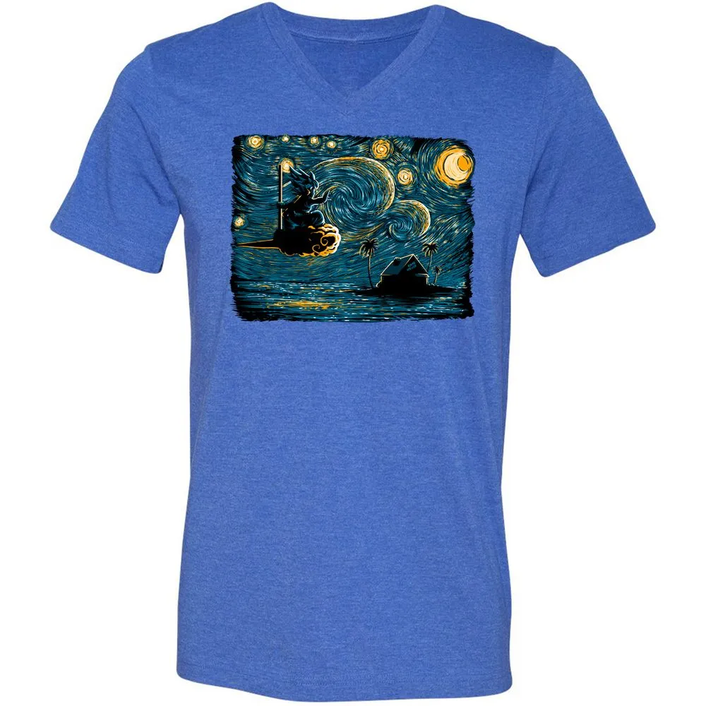Unisex V-Neck T-Shirt - GSEEQPRU - Heather True Royal - 14