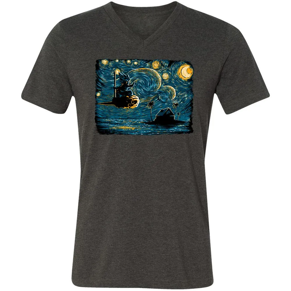 Unisex V-Neck T-Shirt - GSEEQPRU - Dark Grey Heather - 8