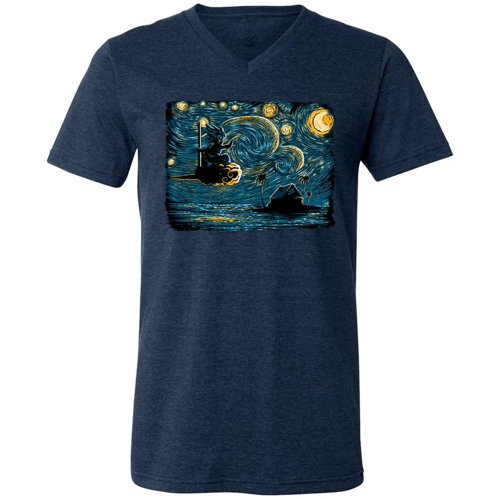 Unisex V-Neck T-Shirt - GSEEQPRU - Heather Navy - 15
