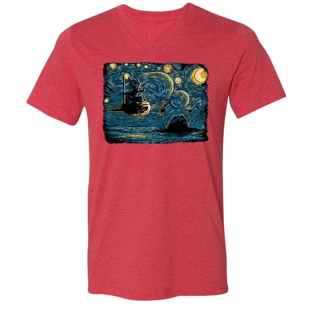 Unisex V-Neck T-Shirt - GSEEQPRU - Heather Red - 16