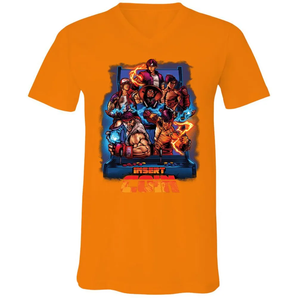 Unisex V-Neck T-Shirt - 26CLUUML - Orange - 11
