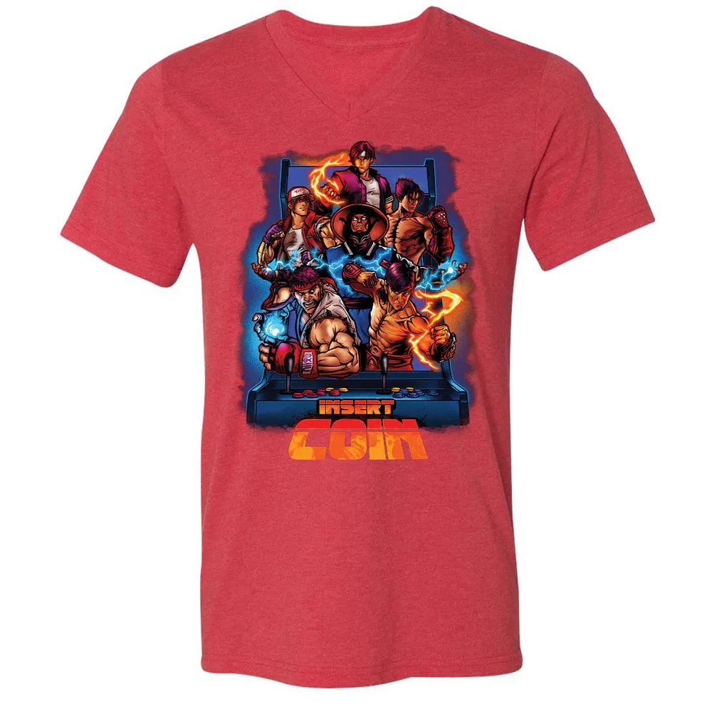 Unisex V-Neck T-Shirt - 26CLUUML - Heather Red - 16