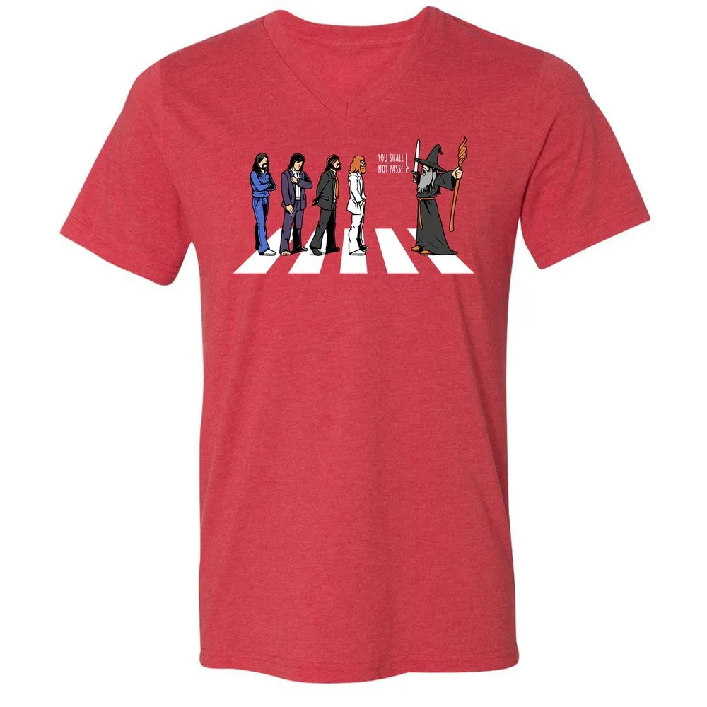 Unisex V-Neck T-Shirt - EELY7DAH - Heather Red - 16