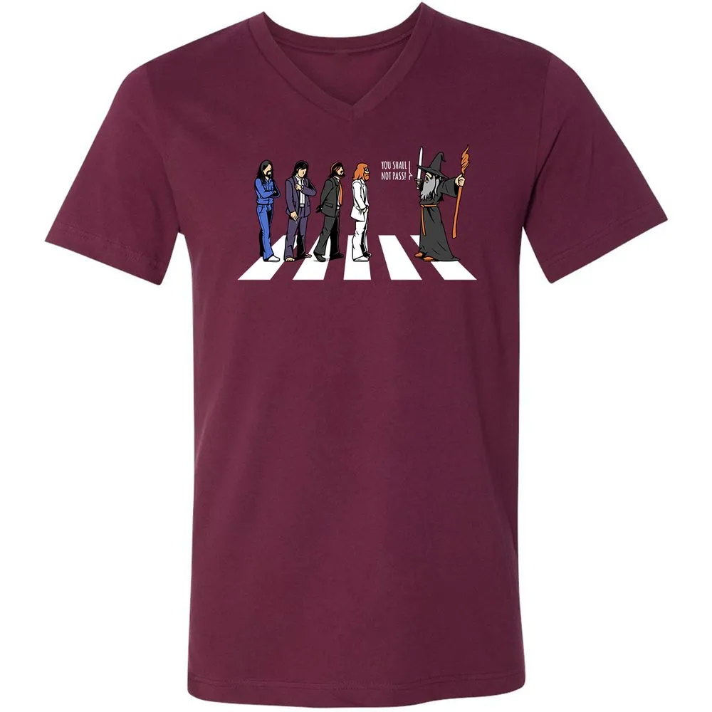 Unisex V-Neck T-Shirt - EELY7DAH - Maroon - 6