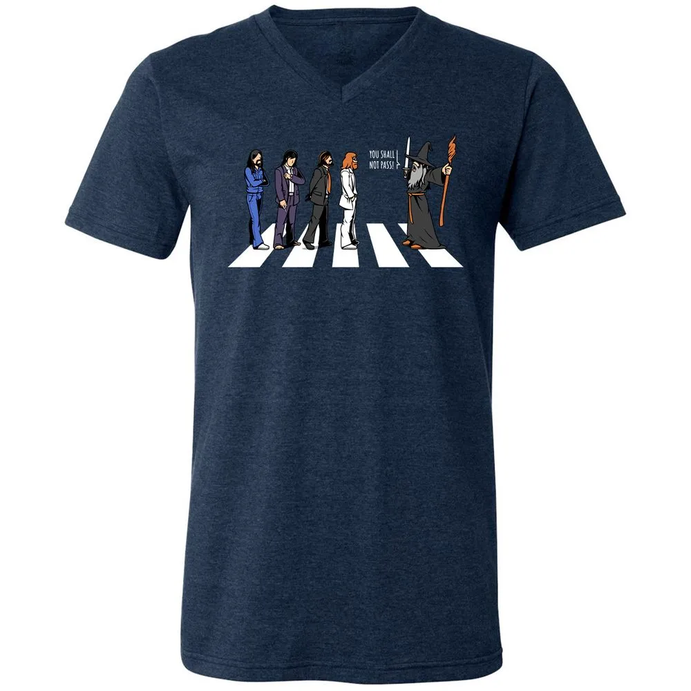 Unisex V-Neck T-Shirt - EELY7DAH - Heather Navy - 15