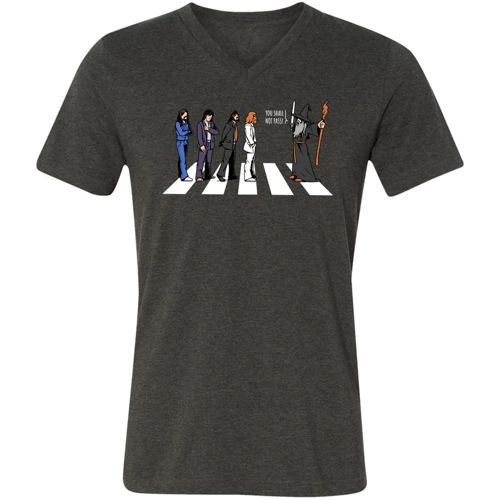 Unisex V-Neck T-Shirt - EELY7DAH - Dark Grey Heather - 8