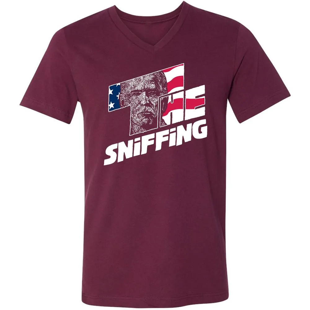 Unisex V-Neck T-Shirt - F8DRH4VS - Maroon - 6