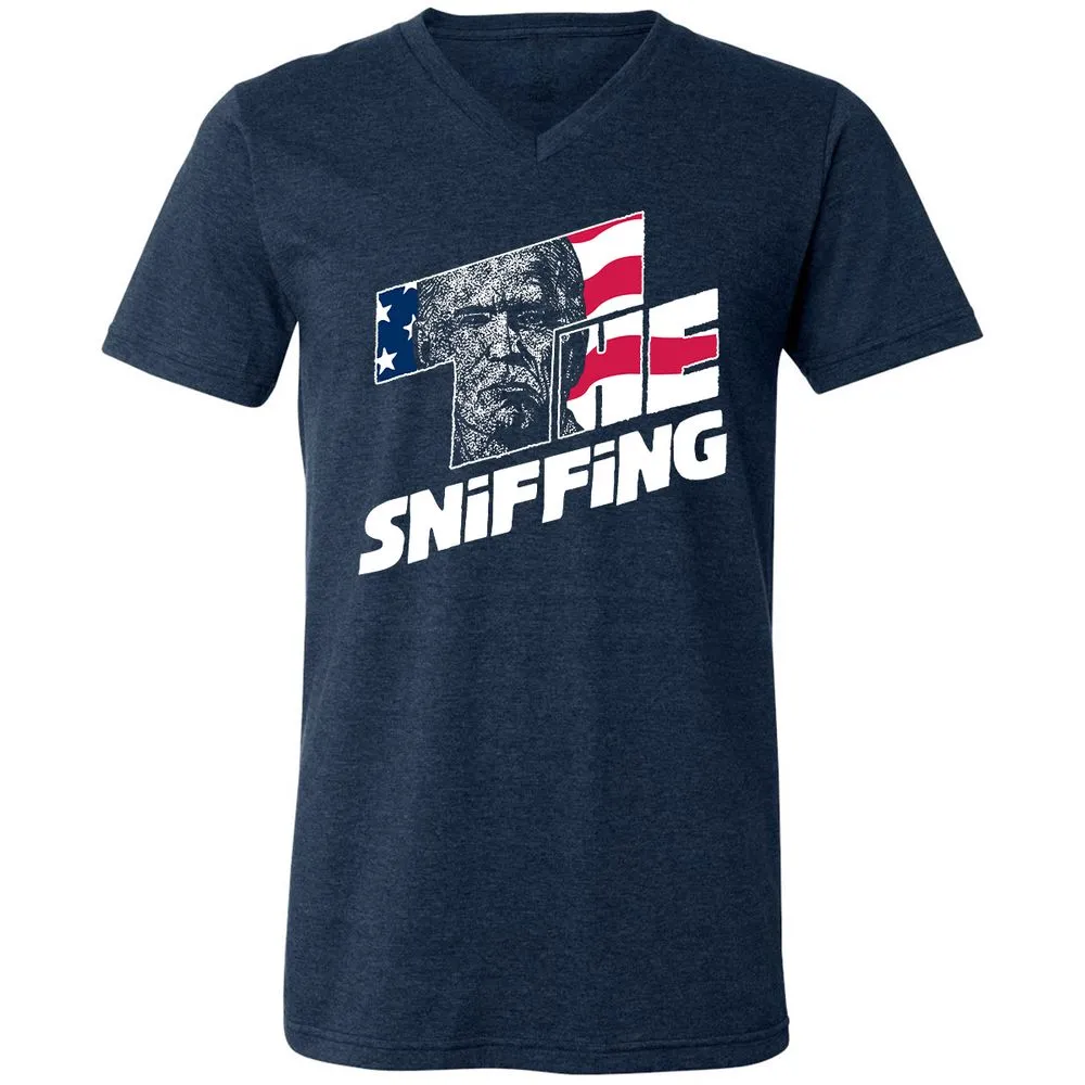Unisex V-Neck T-Shirt - F8DRH4VS - Heather Navy - 15