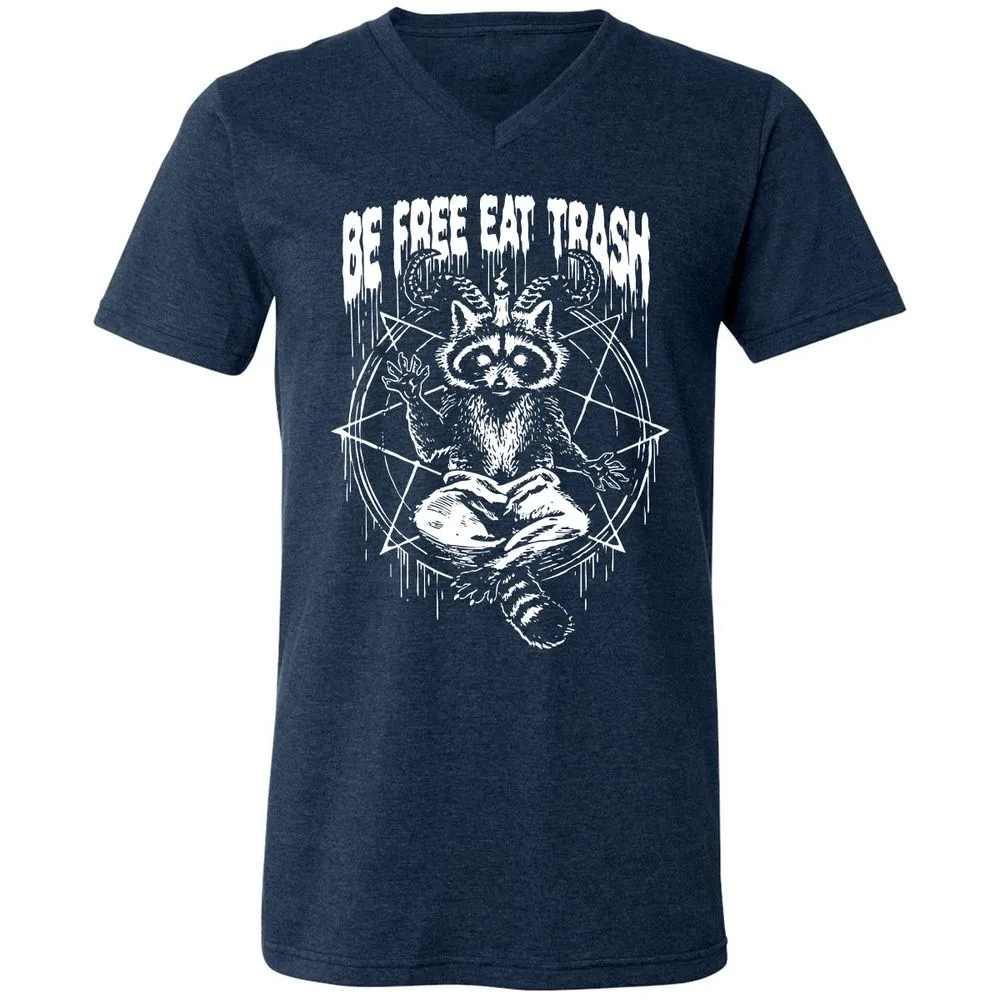 Unisex V-Neck T-Shirt - X9SEH9HK - Heather Navy - 15