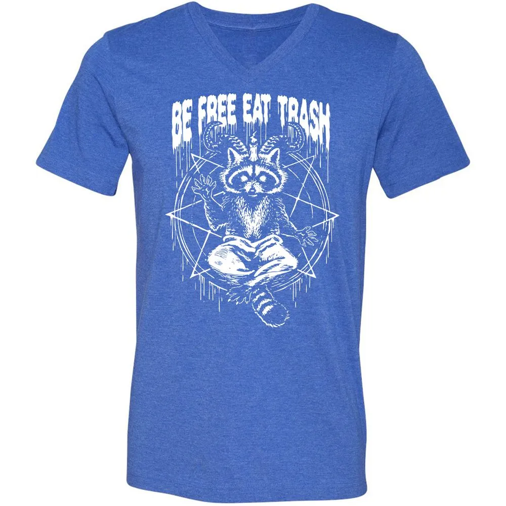 Unisex V-Neck T-Shirt - X9SEH9HK - Heather True Royal - 14
