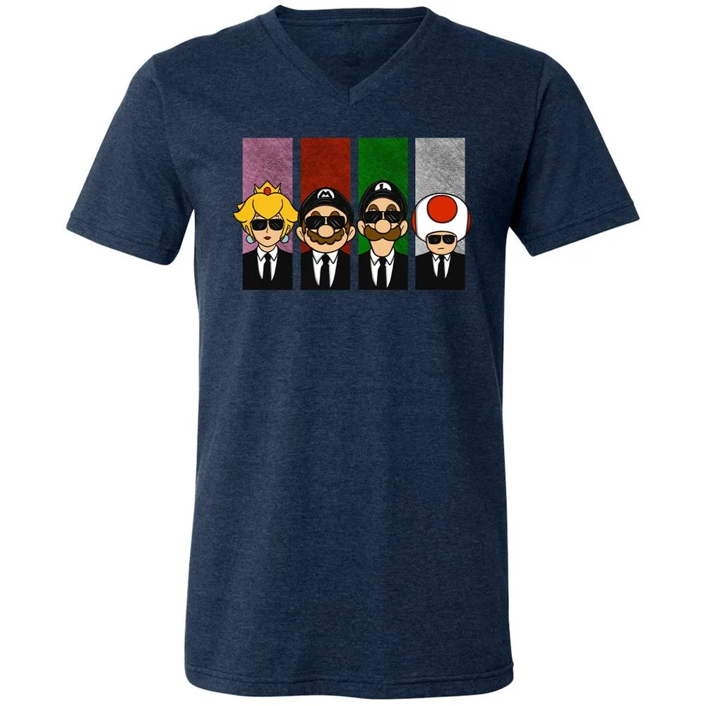 Unisex V-Neck T-Shirt - 1LWQFCUU - Heather Navy - 15