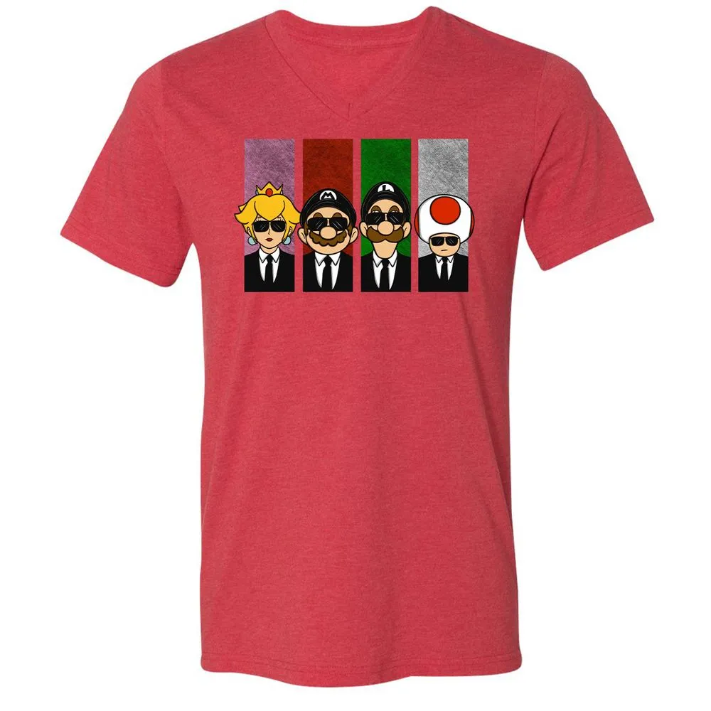 Unisex V-Neck T-Shirt - 1LWQFCUU - Heather Red - 16