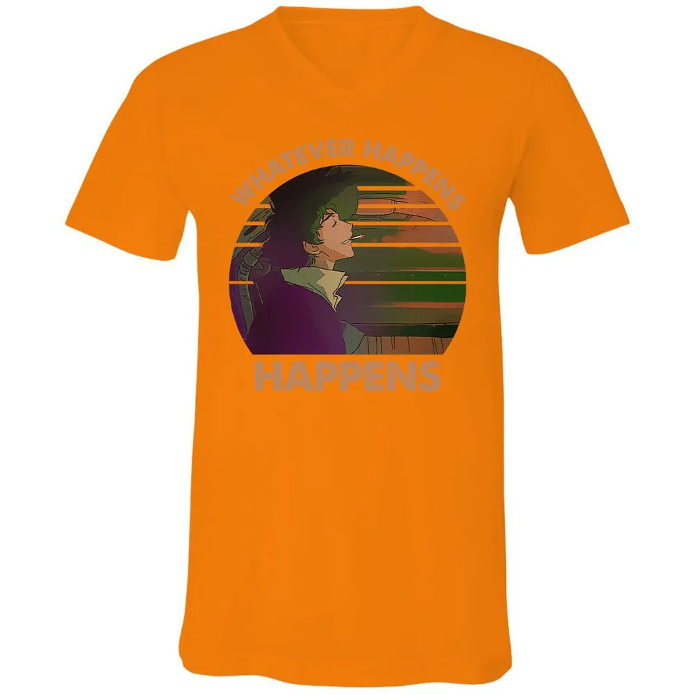 Unisex V-Neck T-Shirt - 4NBHQ3P2 - Orange - 11