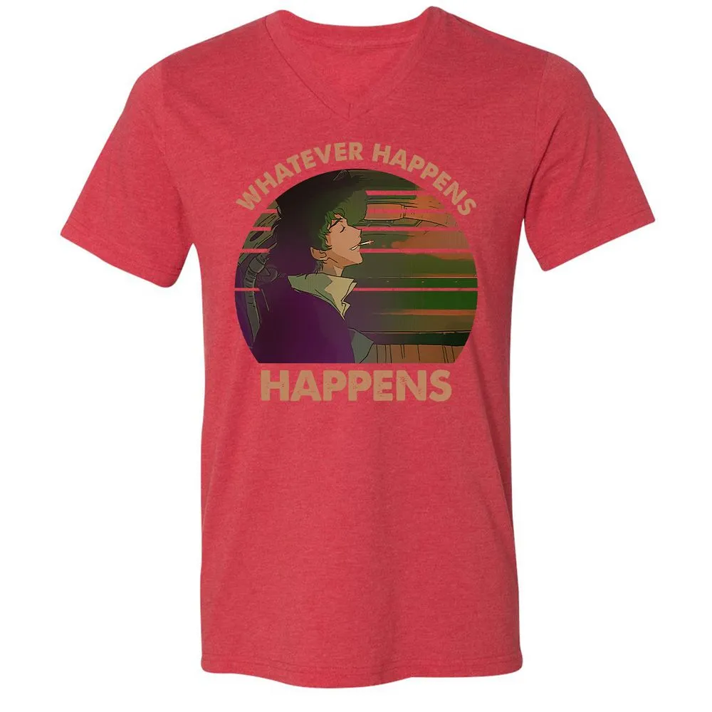 Unisex V-Neck T-Shirt - 4NBHQ3P2 - Heather Red - 16