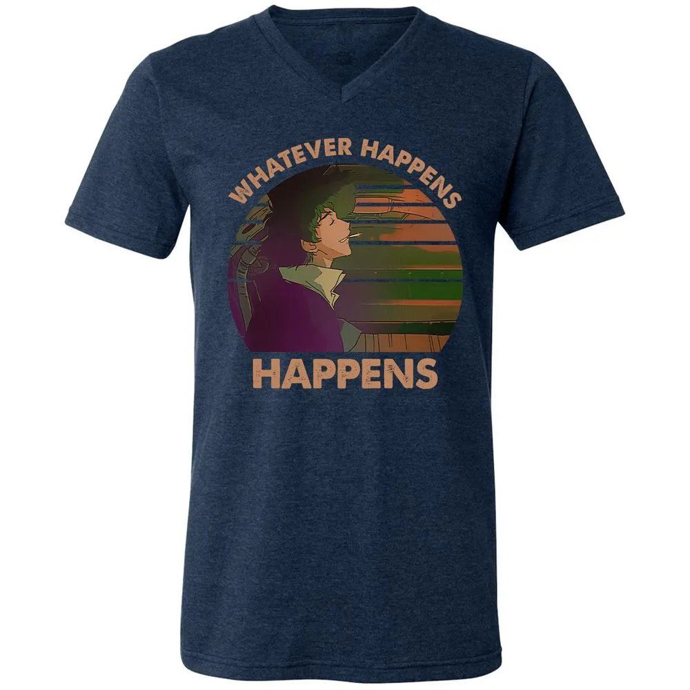 Unisex V-Neck T-Shirt - 4NBHQ3P2 - Heather Navy - 15