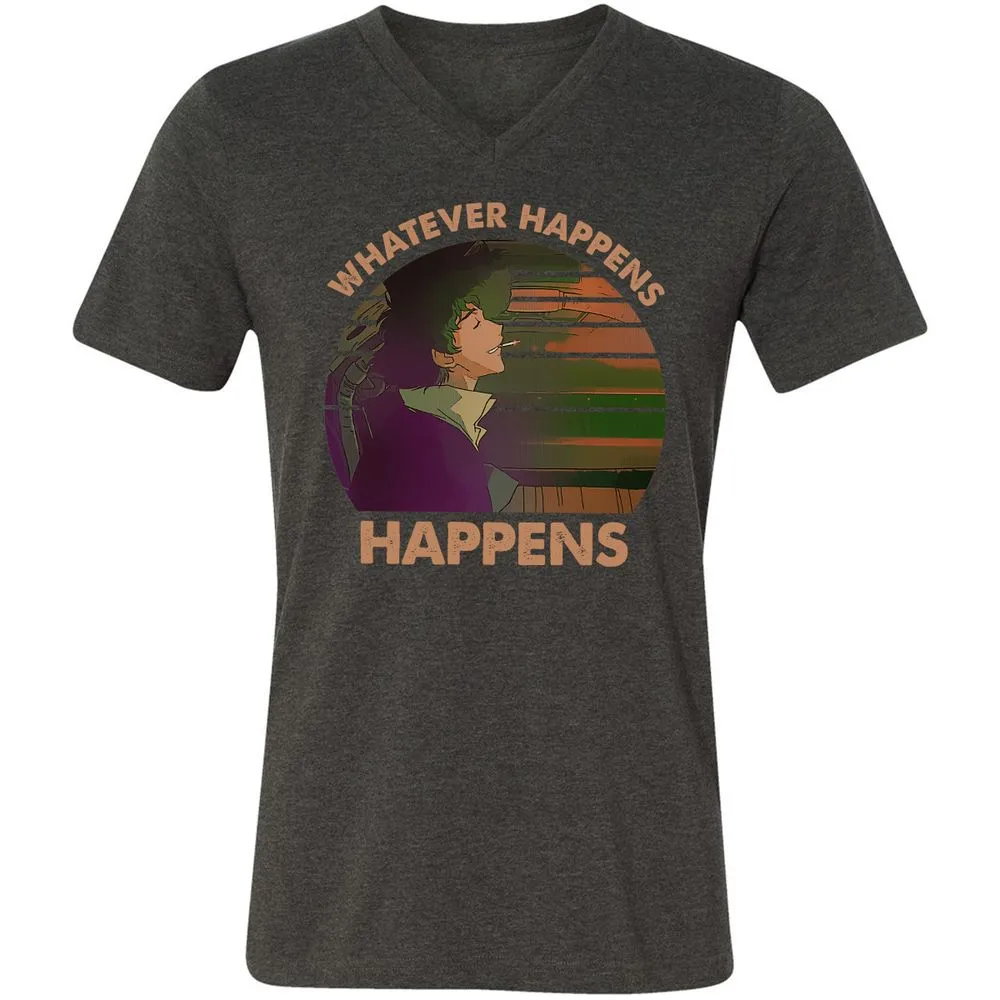 Unisex V-Neck T-Shirt - 4NBHQ3P2 - Dark Grey Heather - 8