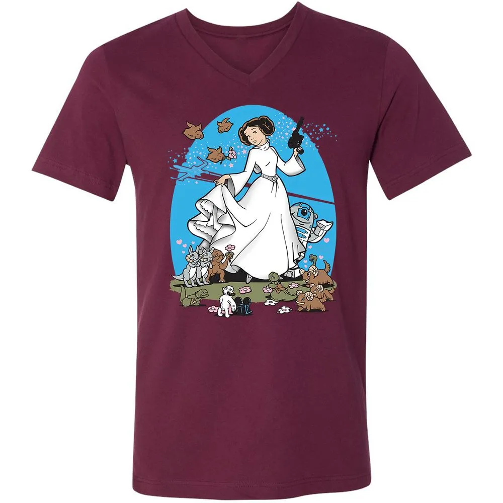 Unisex V-Neck T-Shirt - AZ8XDCDW - Maroon - 6