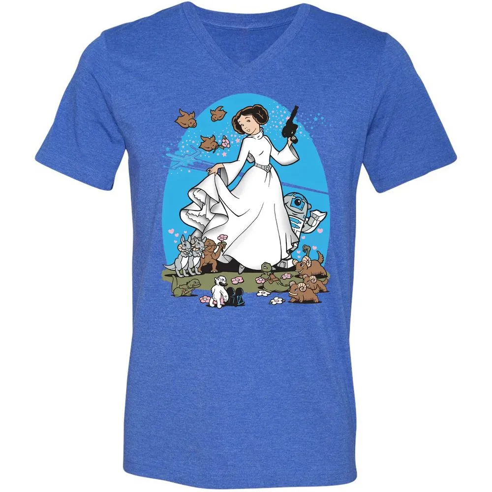 Unisex V-Neck T-Shirt - AZ8XDCDW - Heather True Royal - 14