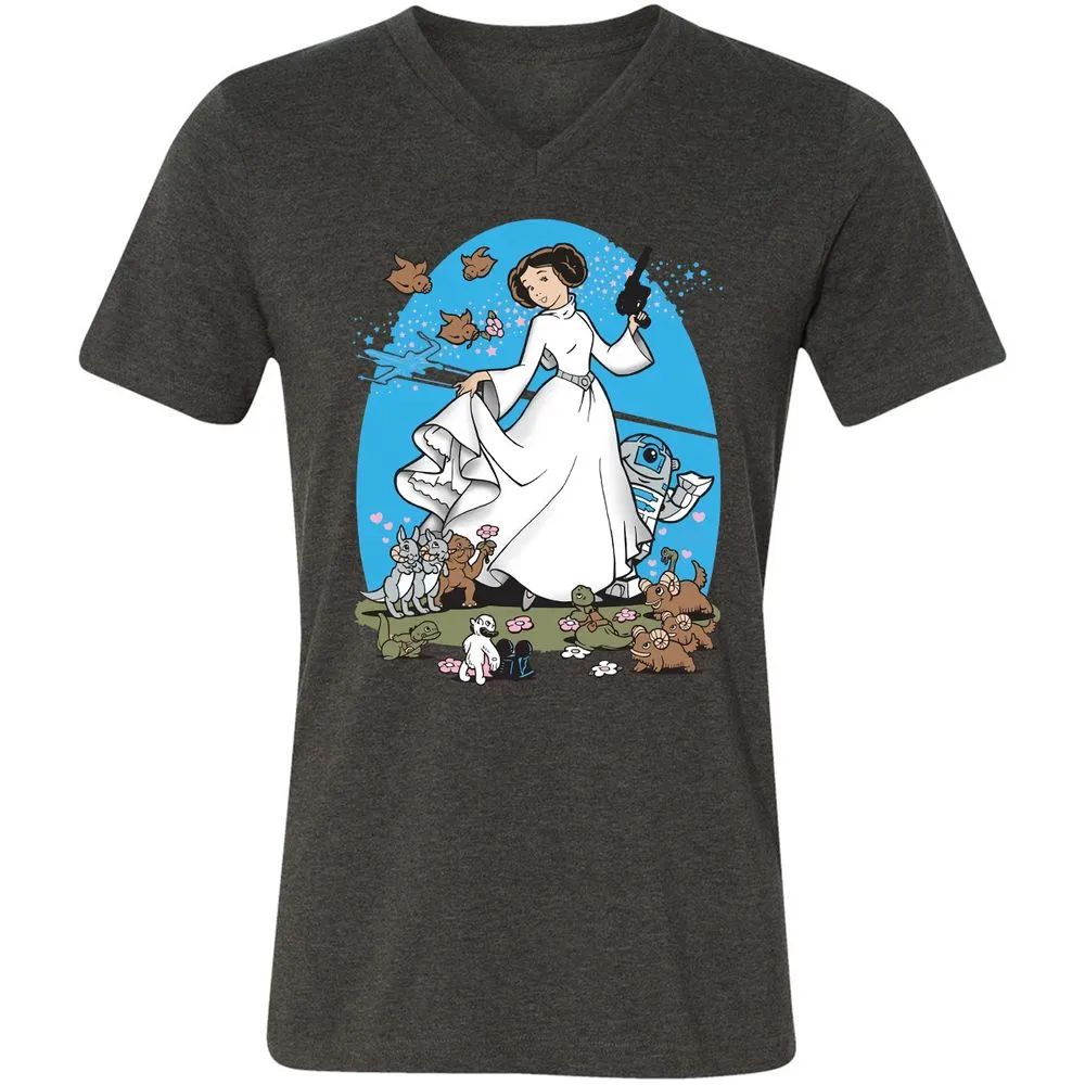 Unisex V-Neck T-Shirt - AZ8XDCDW - Dark Grey Heather - 8
