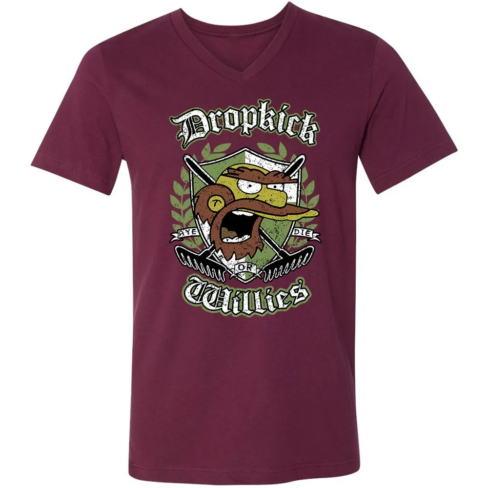 Unisex V-Neck T-Shirt - JCDJKW8U - Maroon - 6