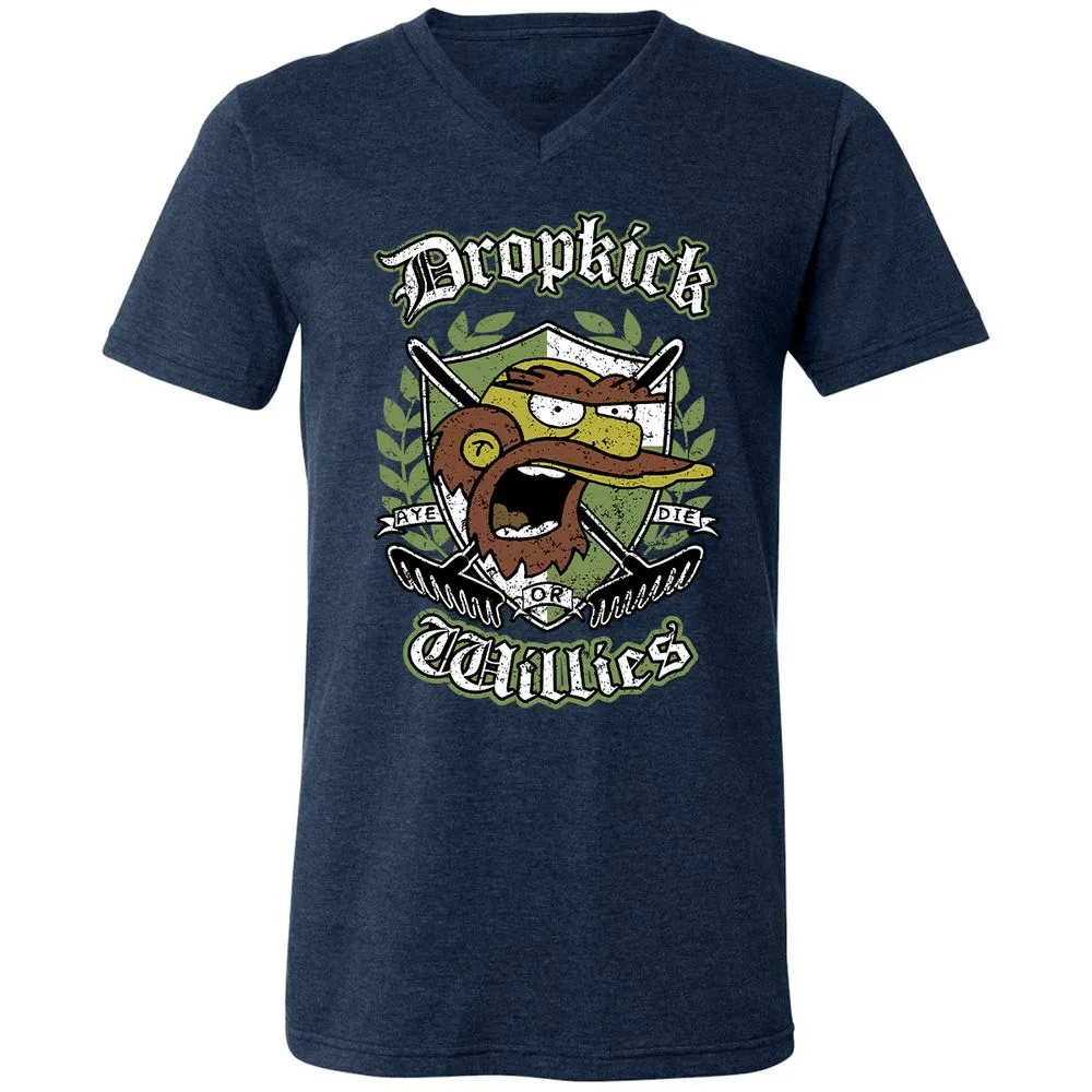 Unisex V-Neck T-Shirt - JCDJKW8U - Heather Navy - 15