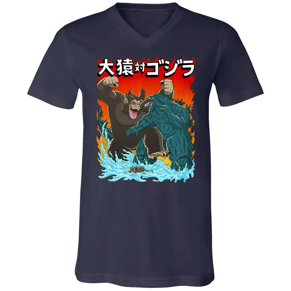 Unisex V-Neck T-Shirt - WSJERS43 - Navy - 2