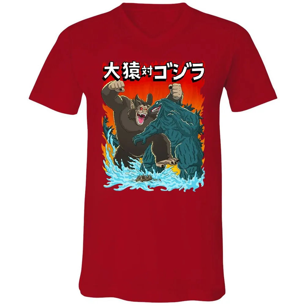 Unisex V-Neck T-Shirt - WSJERS43 - Red - 3