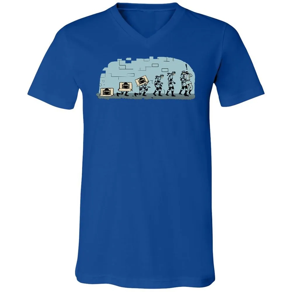 Unisex V-Neck T-Shirt - R16BXFC9 - True Royal - 4