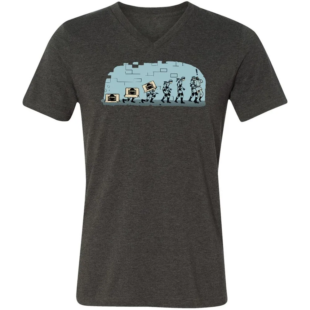 Unisex V-Neck T-Shirt - R16BXFC9 - Dark Grey Heather - 8